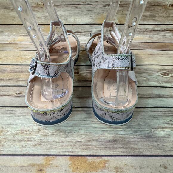 Spring Step L'Artiste Womens Pink Metallic Leather Open Toe Comfort Sandals 42 - Picture 6 of 11